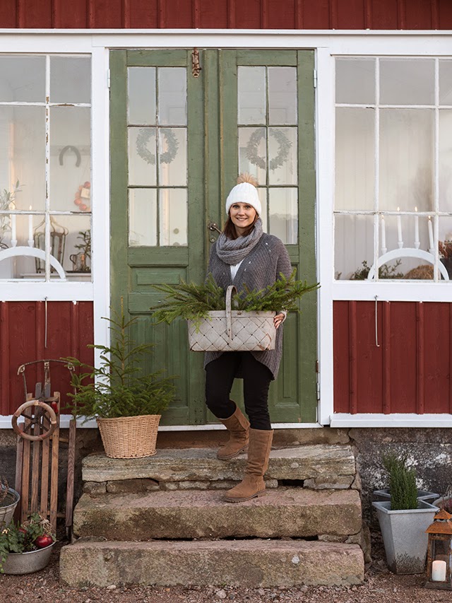 Navidad rústica en casa escandinava