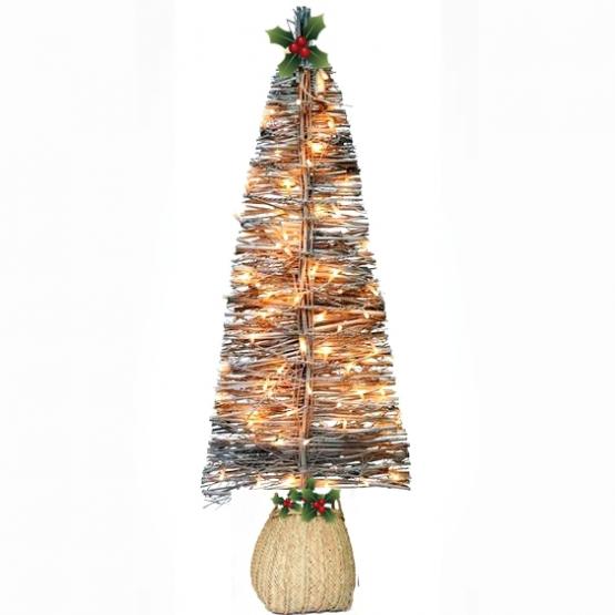 árbol de navidad plano con luces 