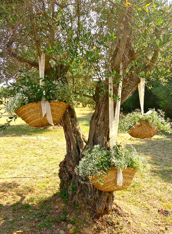 16 ideas para decorar con cestas una boda