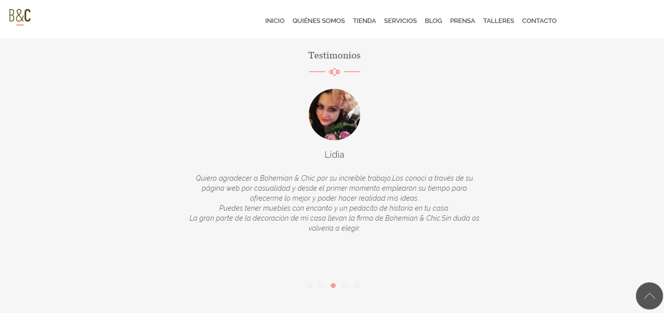 nueva web de Bohemian & Chic