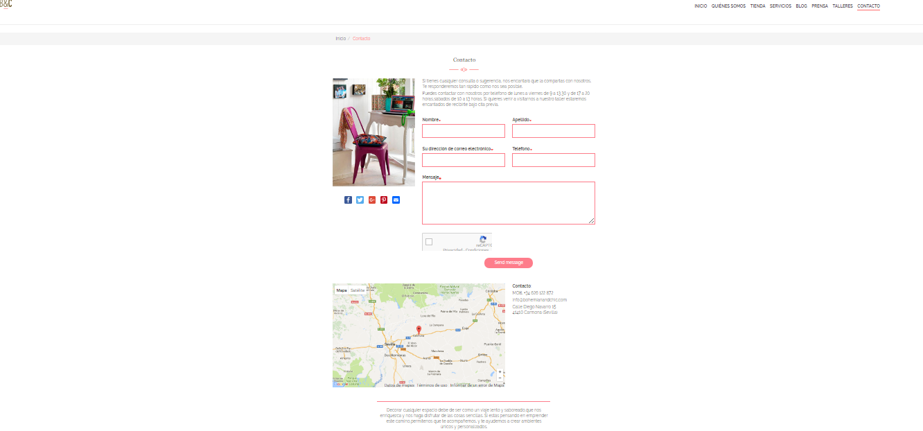 nueva web de Bohemian & Chic