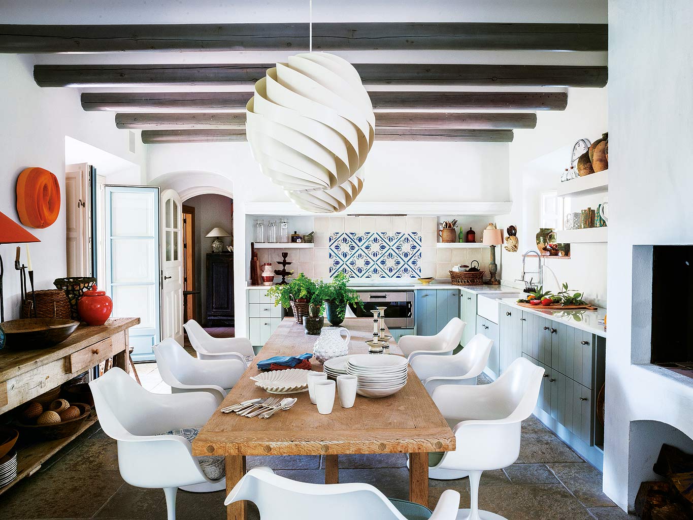 Una casa que combina los estilos bohemio y rústico chic