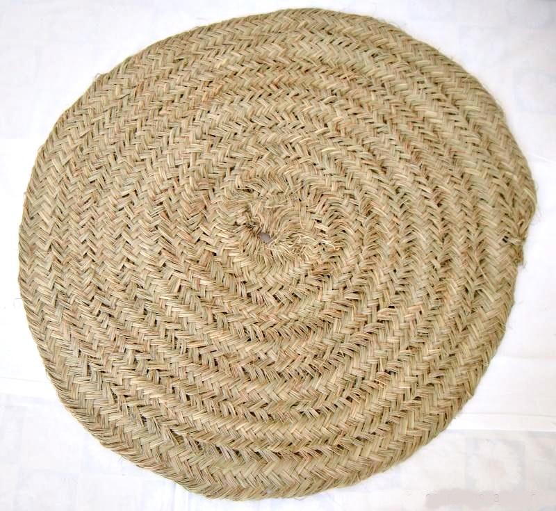 alfombra redonda de esparto