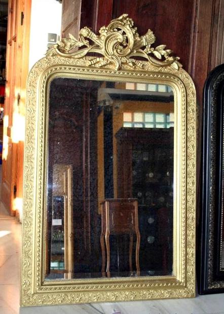 antiguo espejo dorado francés