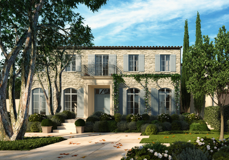 casa de estilo mediterráneo con un aire chic