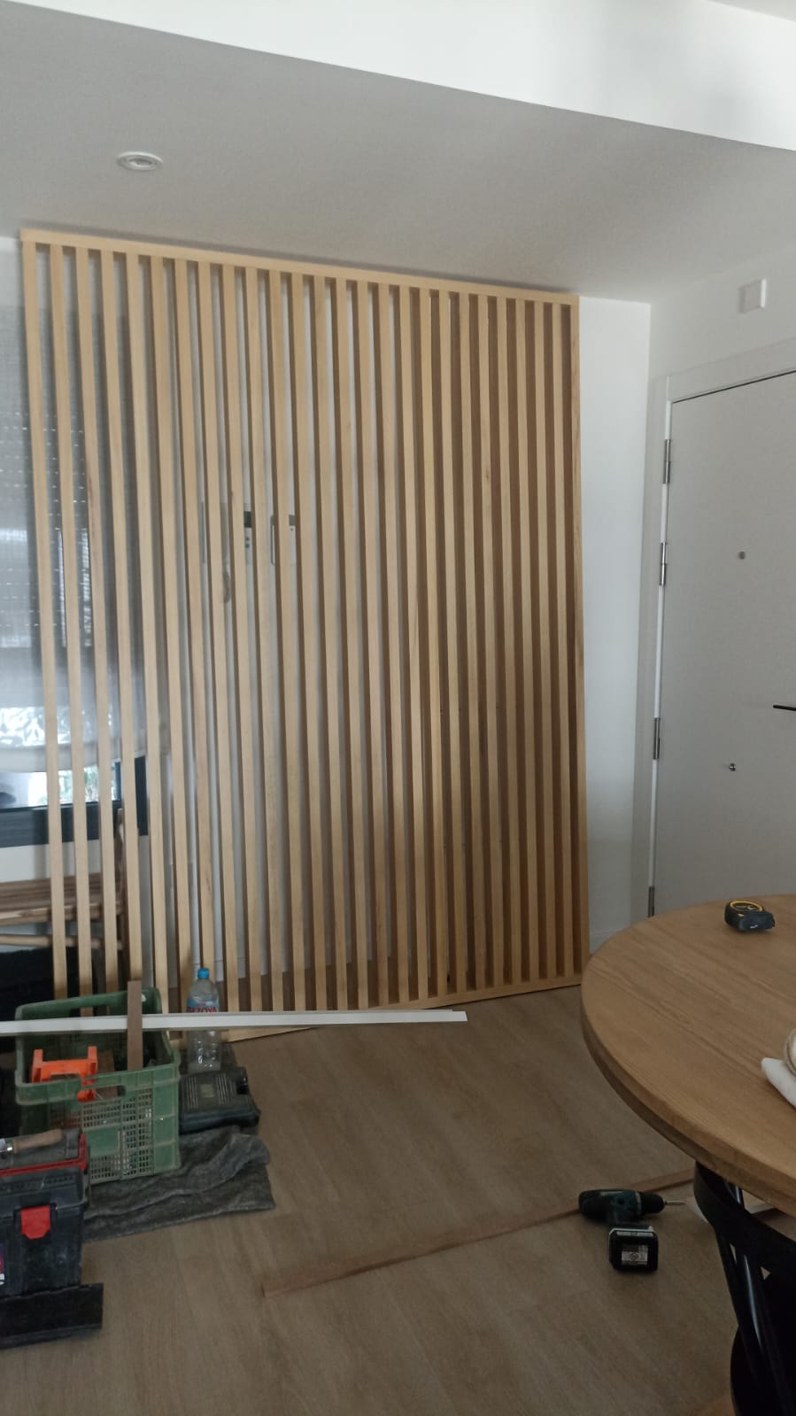 listonado de madera para separar ambiente, rerfoma