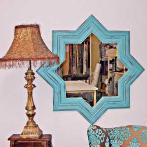 Espejo vintage turquesa
