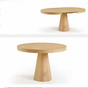 mesa de comedor redonda extensible pata cónica