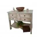 Mueble de baño en tonos verdes envejecido