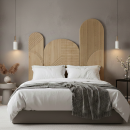 Cabecero ondas en madera natural