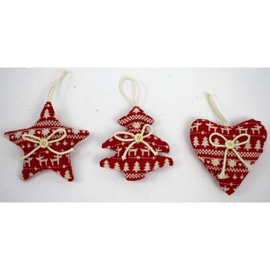 adorno navideño rojo y blanco